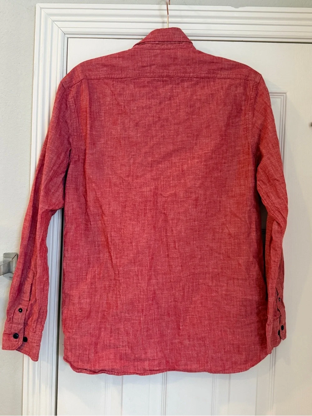 Banana Republic Red Heather Long-Sleeve Button-Down Shirt
